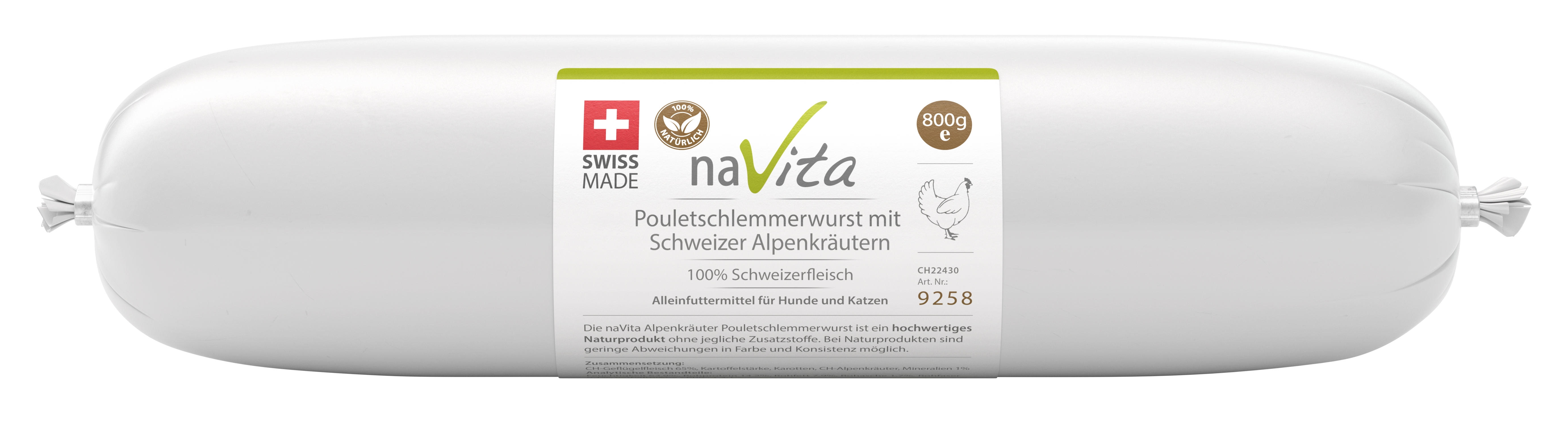 Schweizer Alpenkräuter Pouletschlemmerwurst 800g